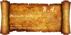 Maloch Alárd névjegykártya